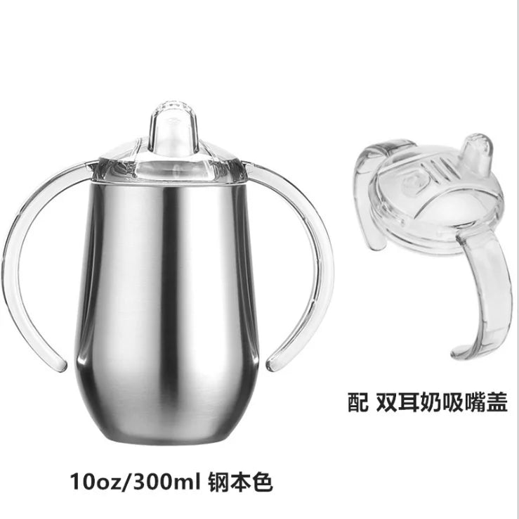10oz Sippy Cup | Spill-Proof Stainless Steel Insulated Tumbler for Kids & Babies
