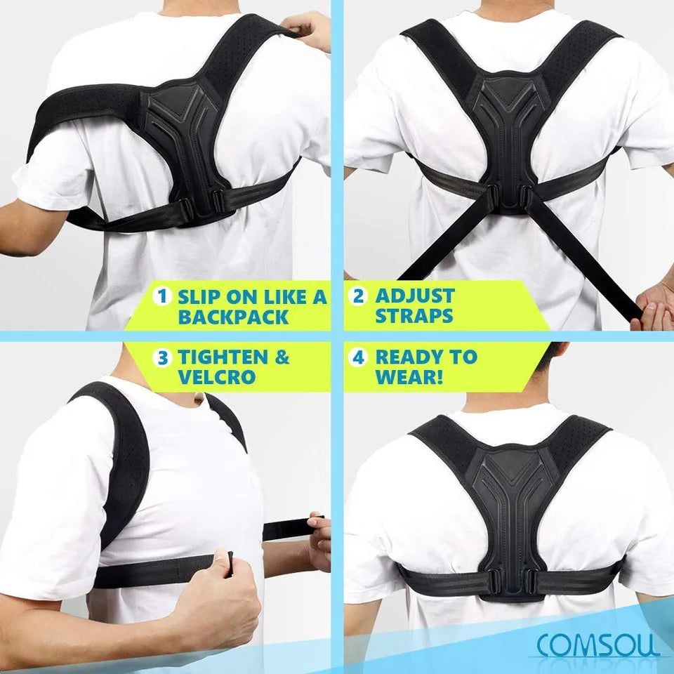 Posture Corrector Back Brace | Adjustable Spine & Shoulder Support for Pain Relief