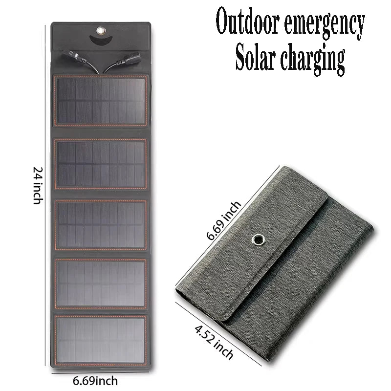 Portable Solar Charger Panel | 21W–80W Flexible USB & DC Charger for Camping