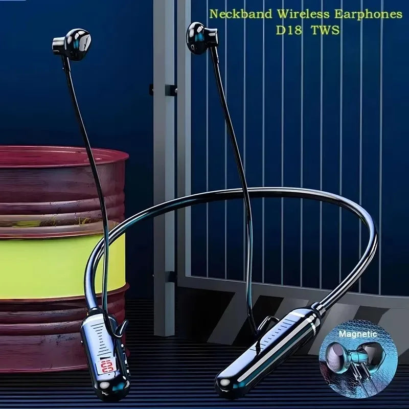 Bluetooth 5.2 Neckband Earphones | HiFi Stereo Wireless Headphones with LED Display