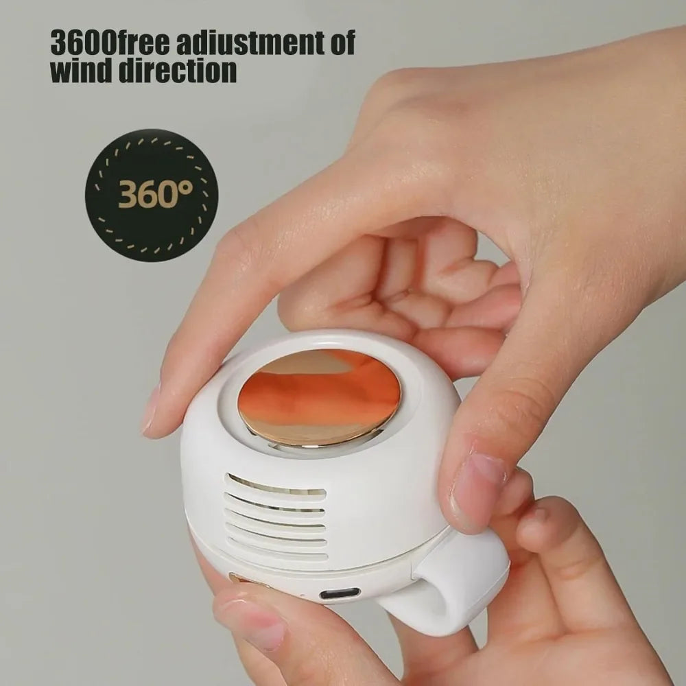 Mini Clip-On Fan | Portable Silent Bladeless Fan with 3 Speeds for Waist & Desk
