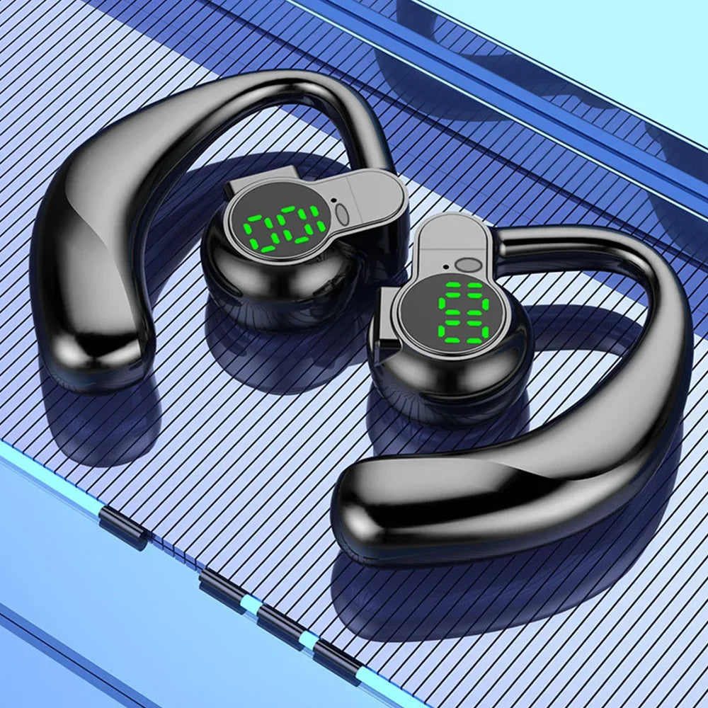 Bluetooth 5.4 Earphone | Single Wireless Earhook Headset with Mic & Noise Cancelling