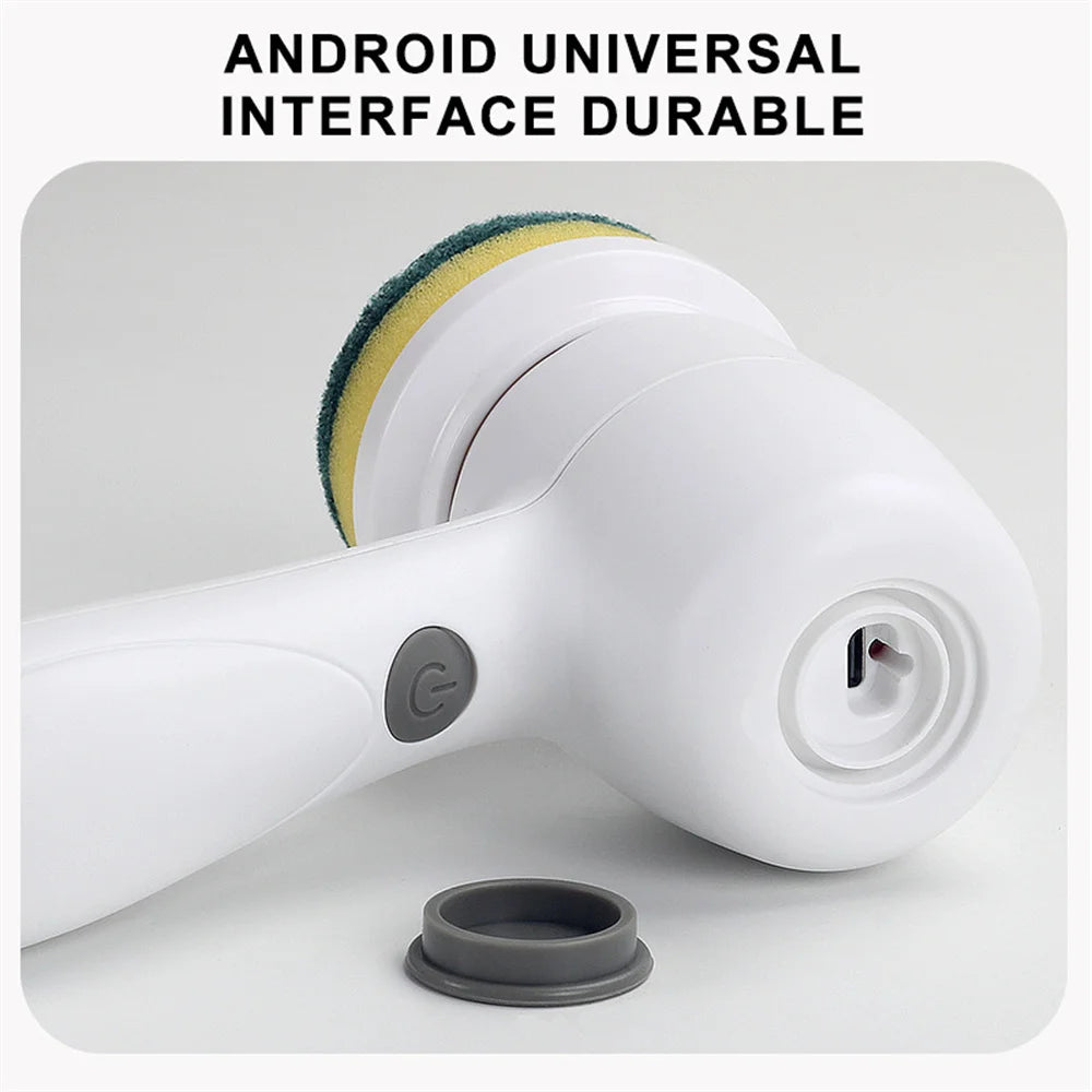 Electric Spin Scrubber | USB Rechargeable Cleaning Brush with 3 Replaceable Heads