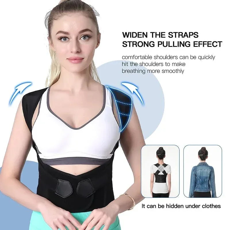 Posture Corrector | Adjustable Shoulder & Back Brace for Spine Alignment