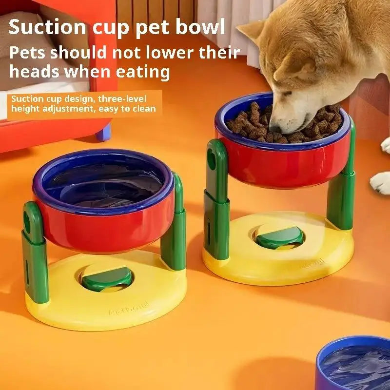 Adjustable Double Pet Feeder | Foldable Slow Feed Bowls with 3 Height Levels