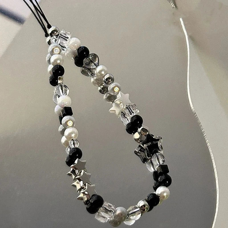 Star Pearl Beaded Phone Chain | Handmade Phone Strap & Charm Lanyard Gift