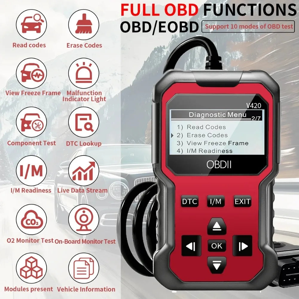Car OBD2 Scanner | Engine Fault Code Reader & Diagnostic Tool for All OBD II Vehicles