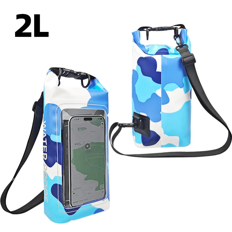2L Waterproof Dry Bag | Touch Screen Outdoor Sack for Kayak, Rafting & Camping