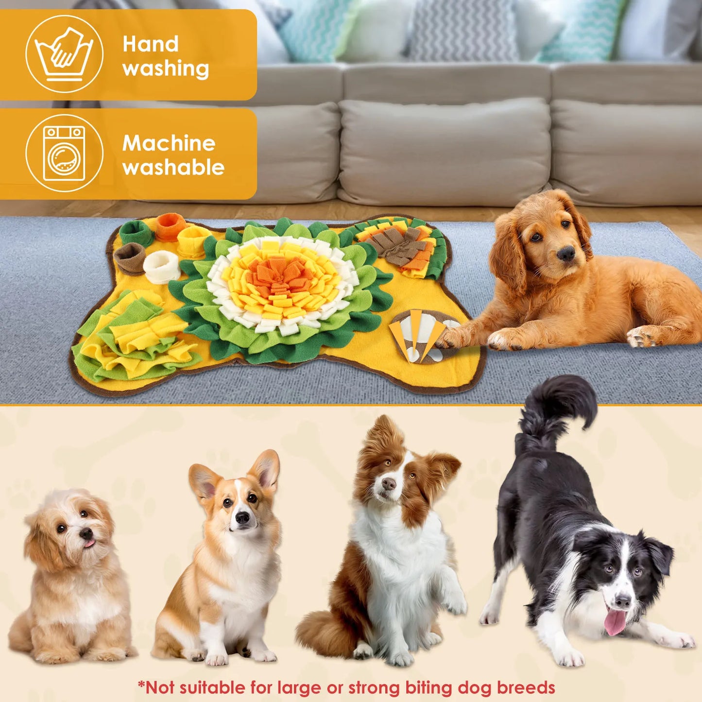 Pet Snuffle Mat | Anti-Slip Interactive Dog Treat Dispenser & Slow Feeder Pad
