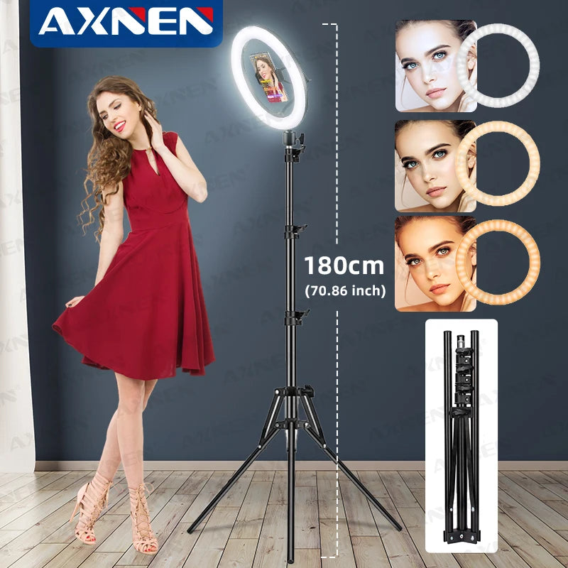 26cm LED Ring Light with Tripod | Selfie & Video Lighting Kit with Remote Control