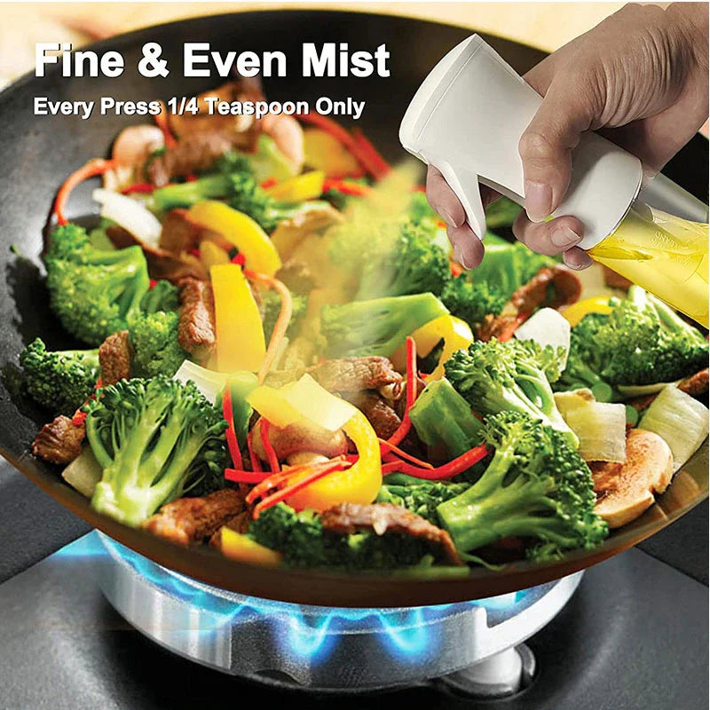 Oil Spray Bottle | 200ml & 300ml Refillable Olive Oil Dispenser for Cooking, BBQ & Baking