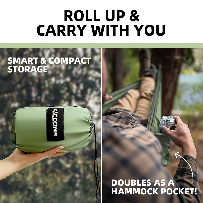 Outdoor Camping Hammock | Portable Single & Double Hammock for Travel & Garden