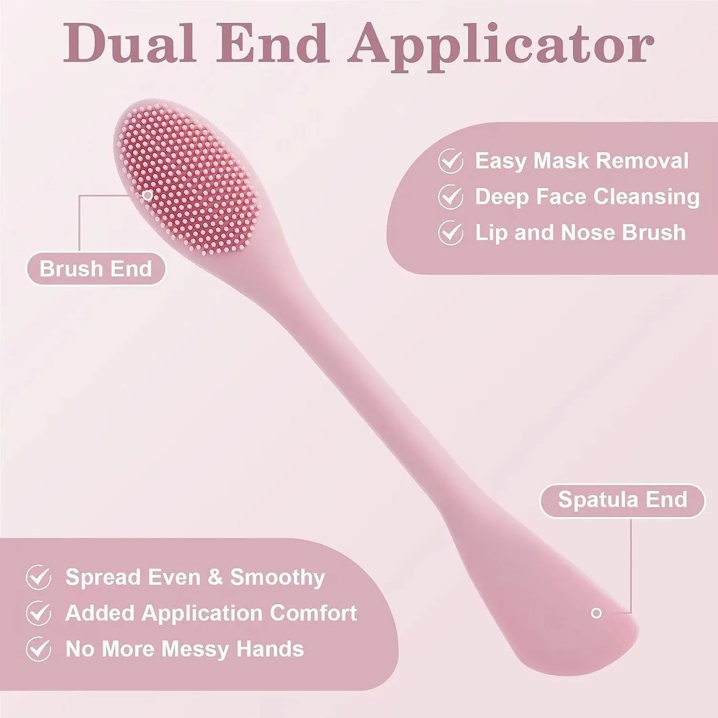 Double-Headed Silicone Face Cleansing Brush | Facial Mask Applicator & Makeup Tool