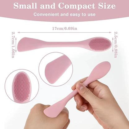 Double-Headed Silicone Face Cleansing Brush | Facial Mask Applicator & Makeup Tool