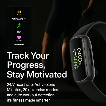 Fitbit Inspire 3 | Smart Fitness Tracker with Heart Rate, Sleep & Stress Monitoring
