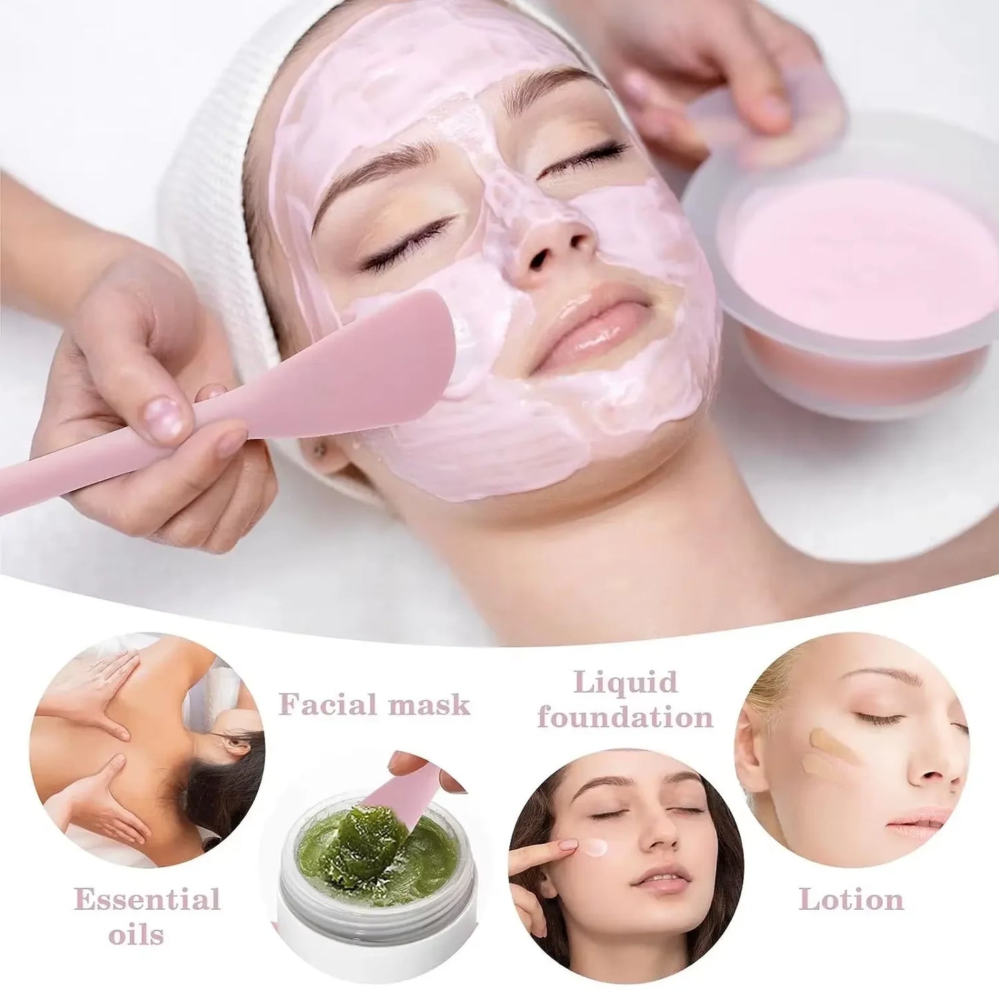 Double-Headed Silicone Face Cleansing Brush | Facial Mask Applicator & Makeup Tool