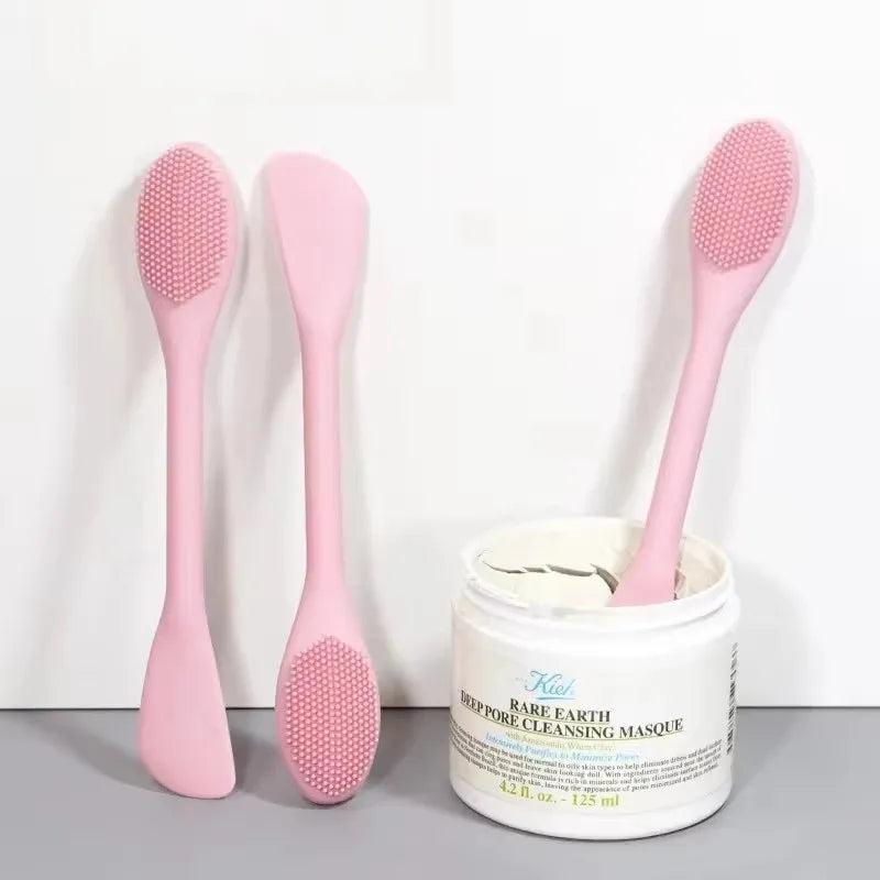 Double-Headed Silicone Face Cleansing Brush | Facial Mask Applicator & Makeup Tool
