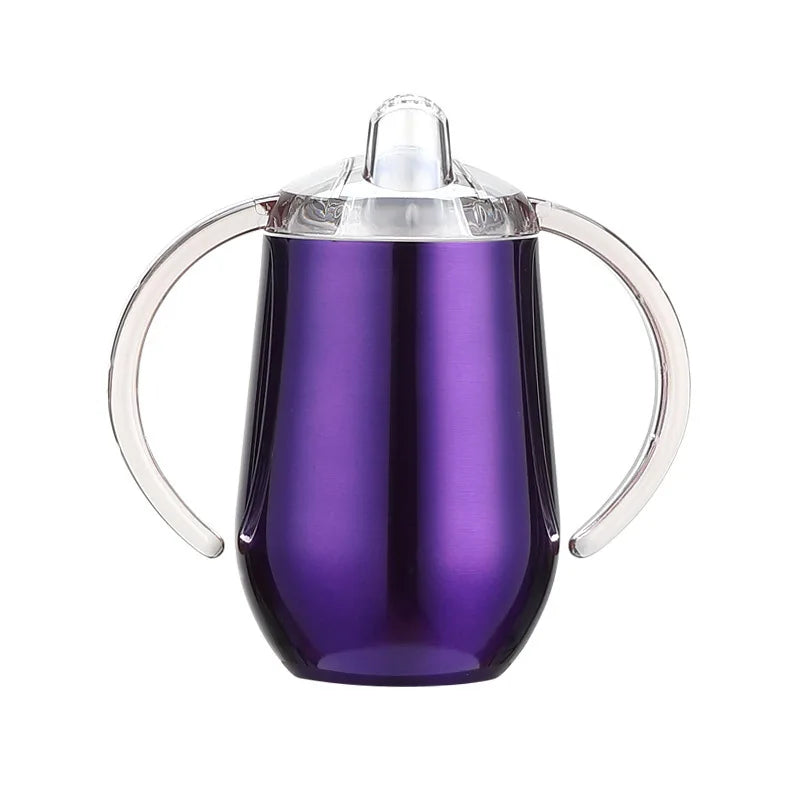 10oz Sippy Cup | Spill-Proof Stainless Steel Insulated Tumbler for Kids & Babies