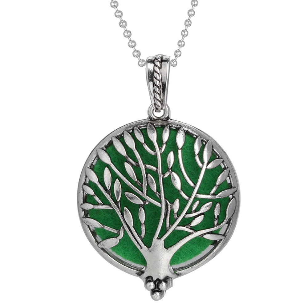 Aromatherapy Tree of Life Necklace | Essential Oil Diffuser Pendant Jewelry