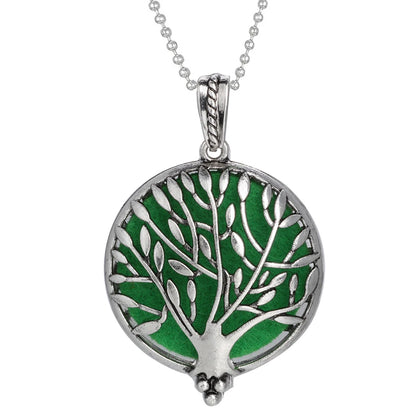 Aromatherapy Tree of Life Necklace | Essential Oil Diffuser Pendant Jewelry