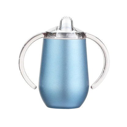10oz Sippy Cup | Spill-Proof Stainless Steel Insulated Tumbler for Kids & Babies