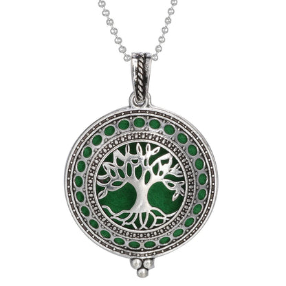 Aromatherapy Tree of Life Necklace | Essential Oil Diffuser Pendant Jewelry