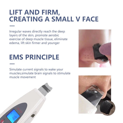 Ultrasonic Skin Scrubber | Deep Cleansing & Blackhead Remover Facial Lifting Device LW006