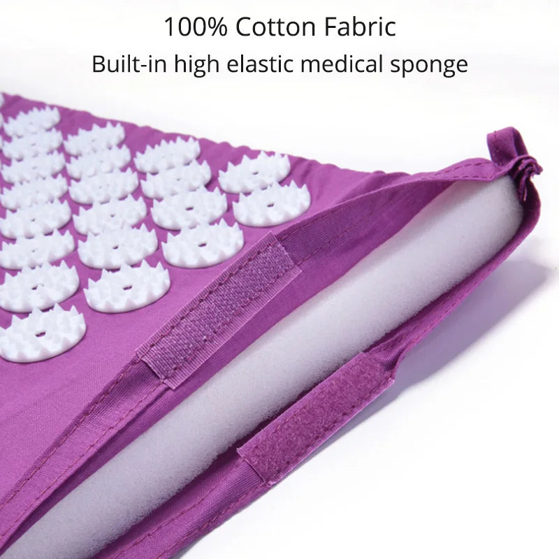 Acupressure Mat & Pillow Set | Yoga Massage Cushion for Neck, Back & Foot Relief