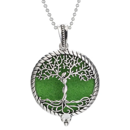 Aromatherapy Tree of Life Necklace | Essential Oil Diffuser Pendant Jewelry