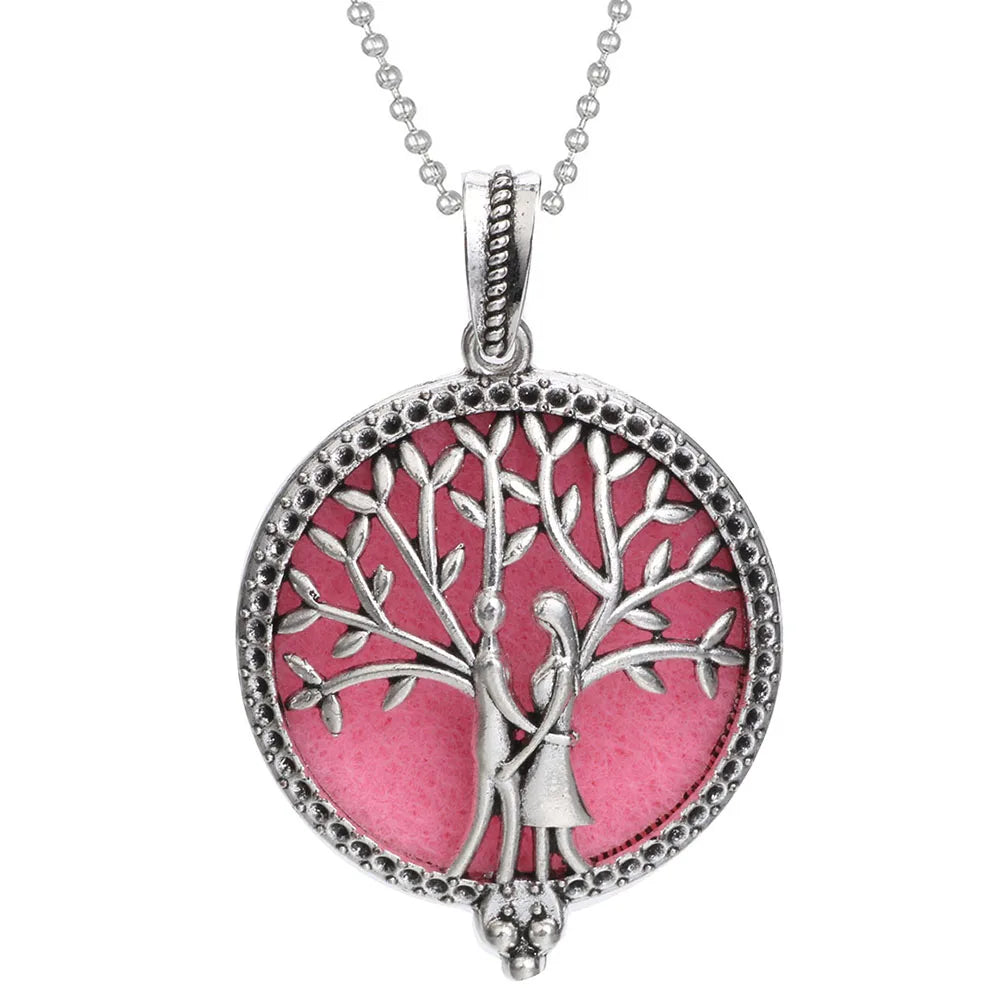 Aromatherapy Tree of Life Necklace | Essential Oil Diffuser Pendant Jewelry