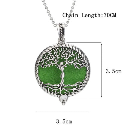 Aromatherapy Tree of Life Necklace | Essential Oil Diffuser Pendant Jewelry