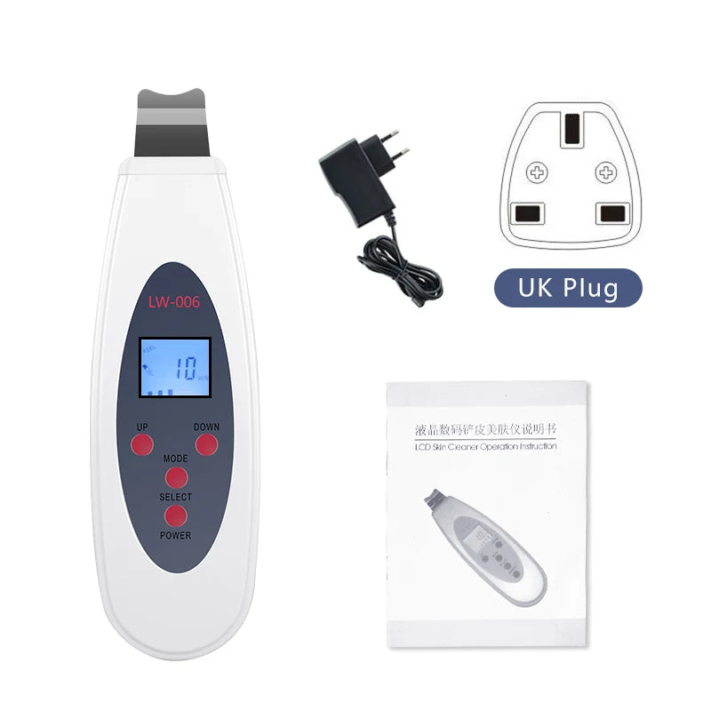 Ultrasonic Skin Scrubber | Deep Cleansing & Blackhead Remover Facial Lifting Device LW006