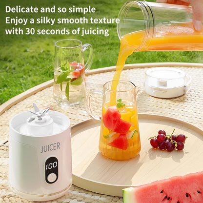 Portable Juice Blender 600ml | USB Rechargeable 12-Blade Smoothie & Milkshake Maker
