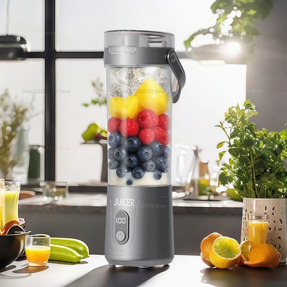 Portable Juice Blender 600ml | USB Rechargeable 12-Blade Smoothie & Milkshake Maker