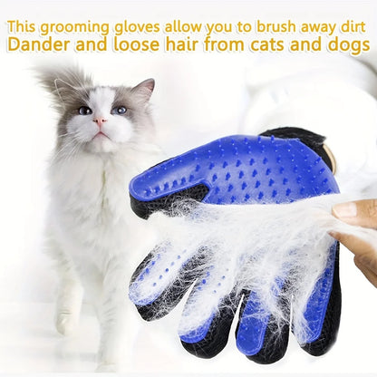 2PC Pet Grooming Gloves | Hair Removal & Massage Mitts for Dogs & Cats