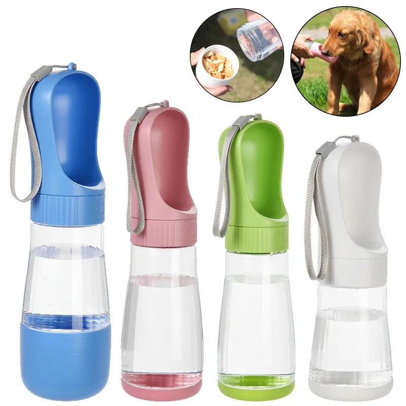 Portable Dog Water Bottle | 2-in-1 Pet Travel Dispenser with Food Container