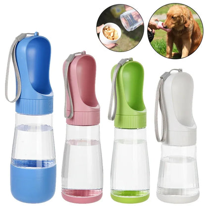 Portable Dog Water Bottle | 2-in-1 Pet Travel Dispenser with Food Container