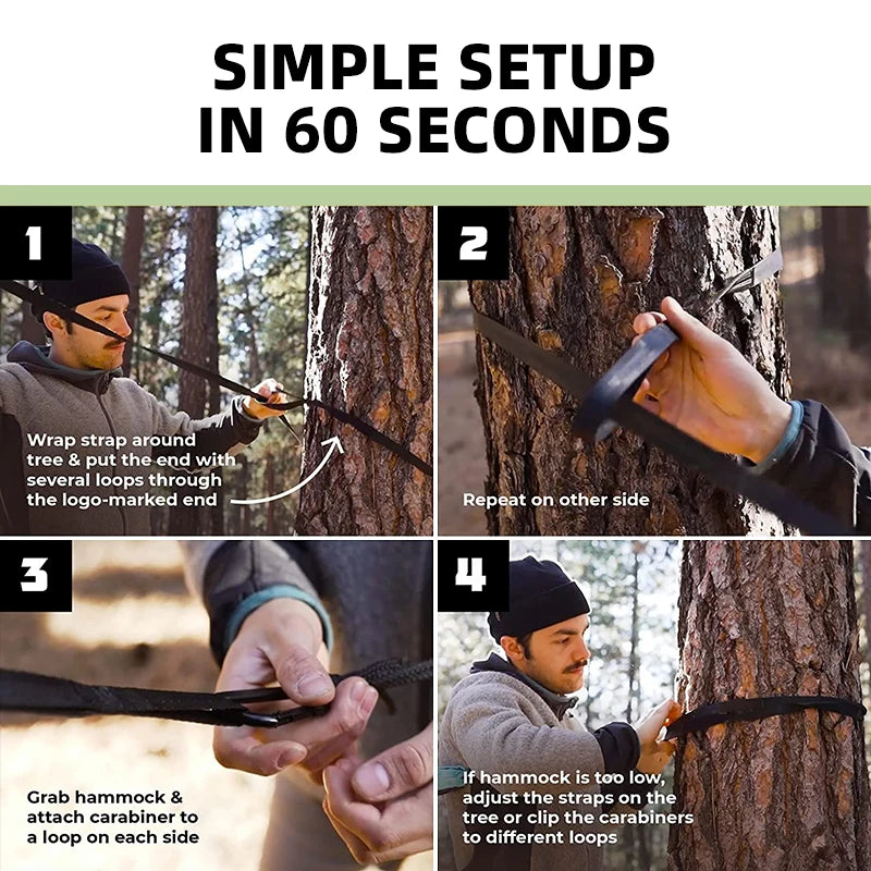 Outdoor Camping Hammock | Portable Single & Double Hammock for Travel & Garden