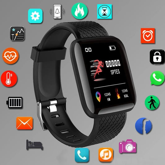 Unisex Smartwatch | Fitness Tracker, Message Alerts & Electronic Wristwatch for Android & iOS