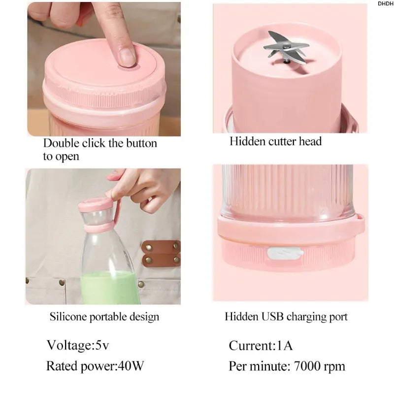 Portable Blender | USB Rechargeable Smoothie & Juice Mixer Bottle