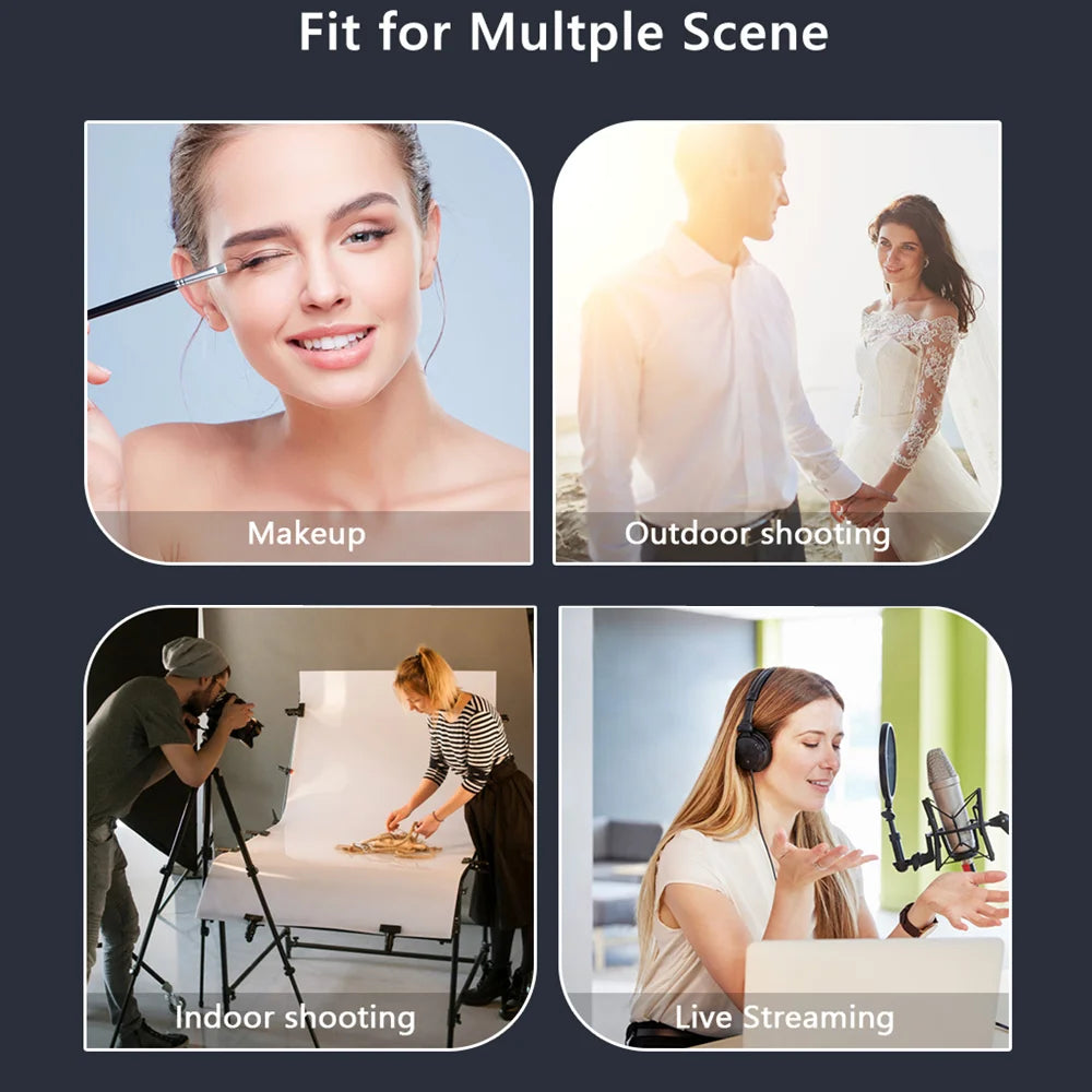 LED Selfie Ring Light with Tripod | Phone Holder Photography & Video Lighting