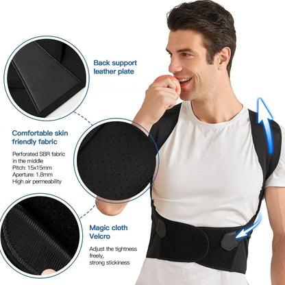 Posture Corrector | Adjustable Shoulder & Back Brace for Spine Alignment