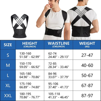 Posture Corrector | Adjustable Shoulder & Back Brace for Spine Alignment
