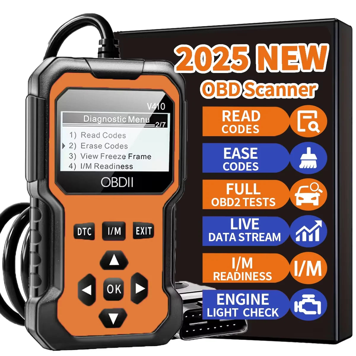Car OBD2 Scanner | Engine Fault Code Reader & Diagnostic Tool for All OBD II Vehicles