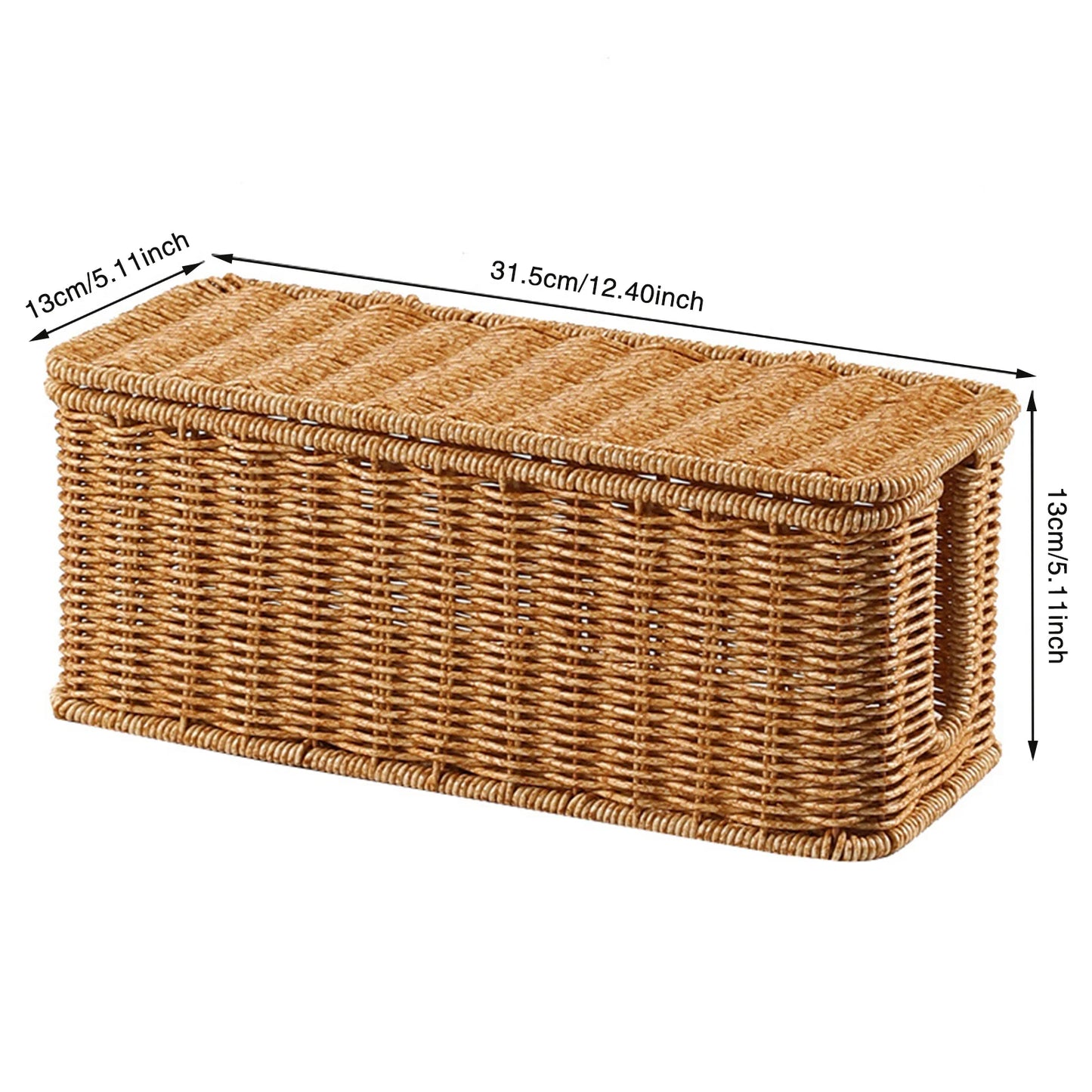 Hand-Woven Charging Station Box | Cable Management Basket for USB & Data Cables