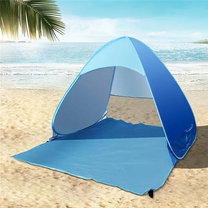 Portable Summer Beach Tent | Lightweight UPF 50+ Sun Shelter with Zip Closure