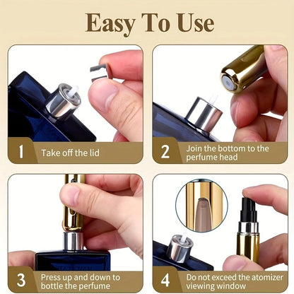 6PCS Portable Perfume Spray Bottles | 5ml Travel Size Refillable Atomizer Set