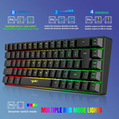 H61K Gaming Keyboard | Mini Wired Mechanical Feel Keyboard with 19-Key Anti-Ghosting