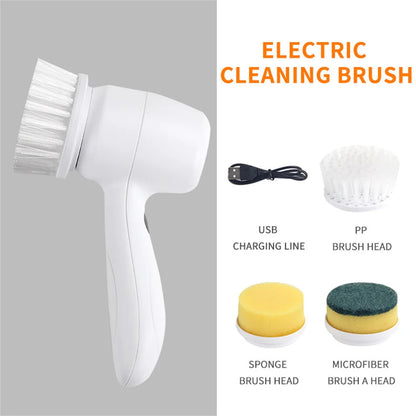 Electric Spin Scrubber | USB Rechargeable Cleaning Brush with 3 Replaceable Heads