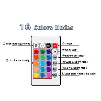 RGB LED Bulb with Remote | 16-Color E27 Dimmable Smart Light for Home